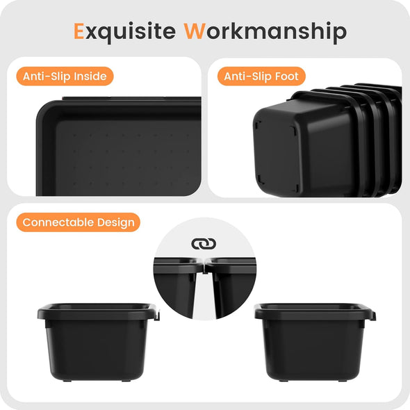 A-Lugei 【𝟮𝟮𝗣𝗖𝗦】 Plastic Black Desk Drawer Organizer, Bathroom Organizers and Storage, Makeup Organizer, Organization and Storage Bin Container for Vanity Office Utensils Tool Pantry Cosmetic
