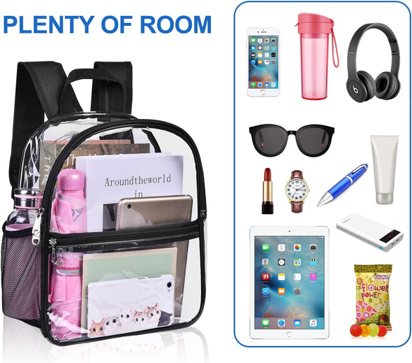 USPECLARE Clear Backpack for Stadium Approved 12×6×12, Water Proof Clear Bag for Stadium Events and Concert Work Sport Event