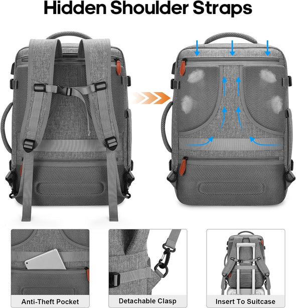 Bagsure 42L Expandable Carry On Travel Backpack Bagsure 42L Expandable Carry On Travel Backpack