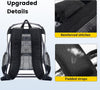 Vorspack Clear Backpack Heavy Duty PVC Transparent Backpack with Reinforced Strap Stitches & Large Capacity for College Workplace Security - Black
