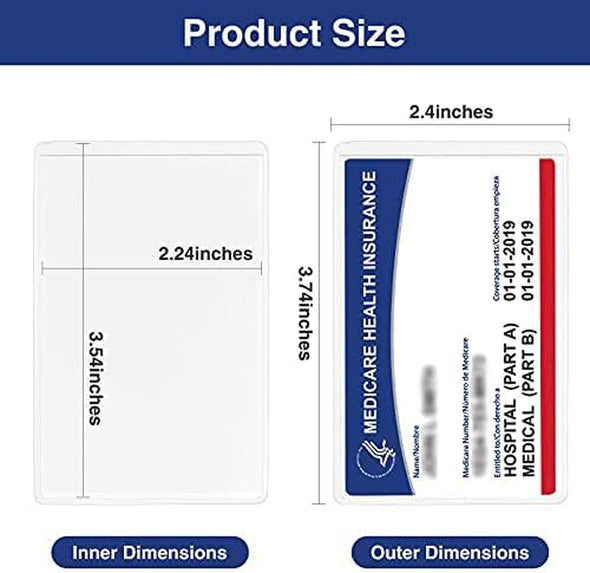 10 Pack New Medicare Card Holder Protector Sleeves, 12Mil Clear PVC Soft Waterproof Medicare Card Protector for New Medicare Card Credit Card Business Card, Heavy Duty Card Sleeves