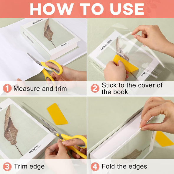 4 Rolls Clear Contact Paper,Plastic Book Covers 18 in X 4.5 Ft,Contact Paper Peel and Stick,Clear Self Adhesive Protective Liner Paper Protector for Crafts Paperback Textbook Hard Covers Documents