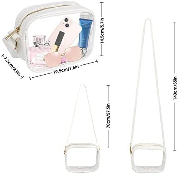 MOMSIV Clear Bag, Stadium Approved Clear Bags with Adjustable Strap Clear Stadium Bag for Women Men Concerts Sports