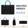 LOVEVOOK Laptop Bags for Women, 15.6 Inch Waterproof Work Tote Bag with Clutch, Professional Teacher Computer Purse Lightweight Shoulder Bag Travel, Quilted Black