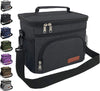 Extracharm Insulated Lunch Bag for Women/Men - Reusable Lunch Box for Office Picnic Hiking Beach - Leakproof Cooler Tote Bag Organizer with Adjustable Shoulder Strap for Adults - Black