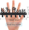 Mini Keys Please Holder on Wall,Small Key Holder Wall Mounted,Black Metal Decorative Key Rack Hooks for Garage,Mudroom,Hallway,Entryway,Front Door,Office(Mini Size:7.28 X 2.95 Inch)
