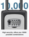 Puroma Lock Box, Large Key Lock Box Resettable Combination Code Lockbox, Portable Wall Mount Lockbox Waterproof Security Safe Box for outside Outdoor Home Office Door Handle House Key, Gray (1 Pack)
