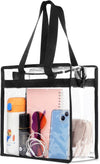 Clear Bag for Stadium Events Approved, 12X6X12 Large Transparent Tote Bag with Zipper for Gym Concert Sports Festivals