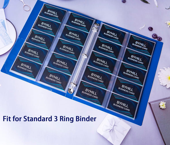 30 Pack 600 Pockets Business Card Sleeves Binder Sheets, Ultra-Clear Business Card Pages for 2/3/4 Ring Binder, Double Sided 10 Pocket Credit Card Pages