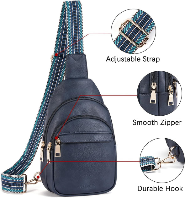 BOSTANTEN Small Sling Bag for Women Leather Crossbody Bags Fanny Pack Chest Bag for Travel
