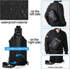 SEAFEW anti Theft Sling Crossbody Backpack Shoulder Bag for Men, Lightweight One Strap Motorcycle Back Pack Sling Bag Backpack for Hiking Walking Biking Travel Cycling with USB Charger Port