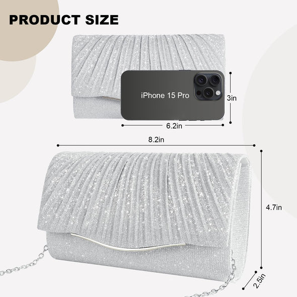 Clutch Purses for Women Formal Dressy Evening Bag Handbags Crossbody Bag for Wedding Cocktail Prom Party Elegance Charm