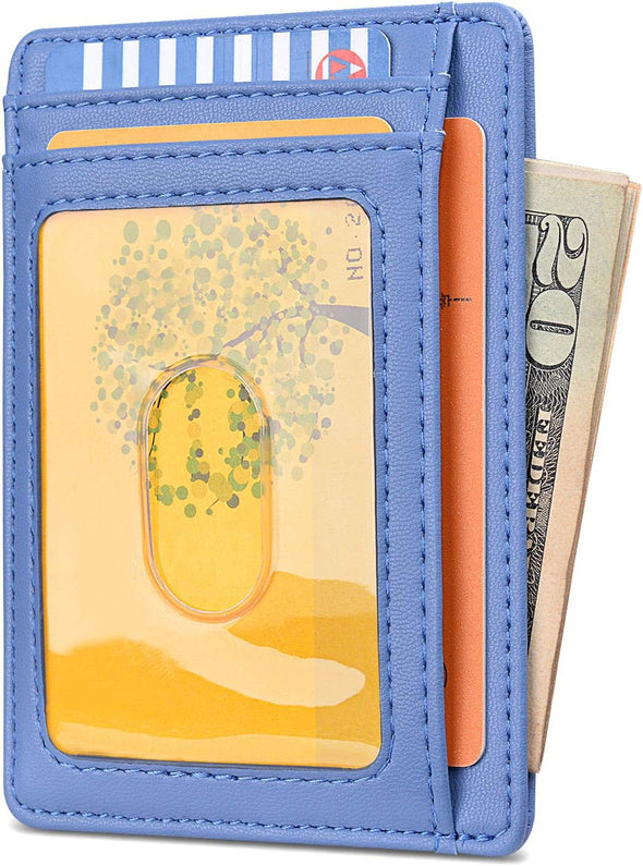 Buffway Slim Minimalist Front Pocket RFID Blocking Leather Wallets for Men and Women