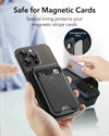 ESR for Magsafe Wallet, Phone Wallet with Adjustable Stand for Iphone 15/14/13/12, Not for Iphone 13/12 Mini, 3 Card Holder, Vegan Leather, Black Carbon Fiber