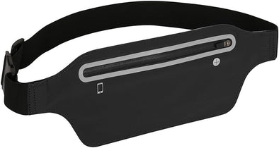 Fanny Packs for Women, Waterproof Fanny Pack for Men, Adjustable Running Belt Waist Pack Slim Expandable Pocket Belt Black, Iphone Running Holder Cell Phone Elastic Waist Pouch Bag for Galaxy