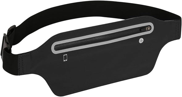Fanny Packs for Women, Waterproof Fanny Pack for Men, Adjustable Running Belt Waist Pack Slim Expandable Pocket Belt Black, Iphone Running Holder Cell Phone Elastic Waist Pouch Bag for Galaxy
