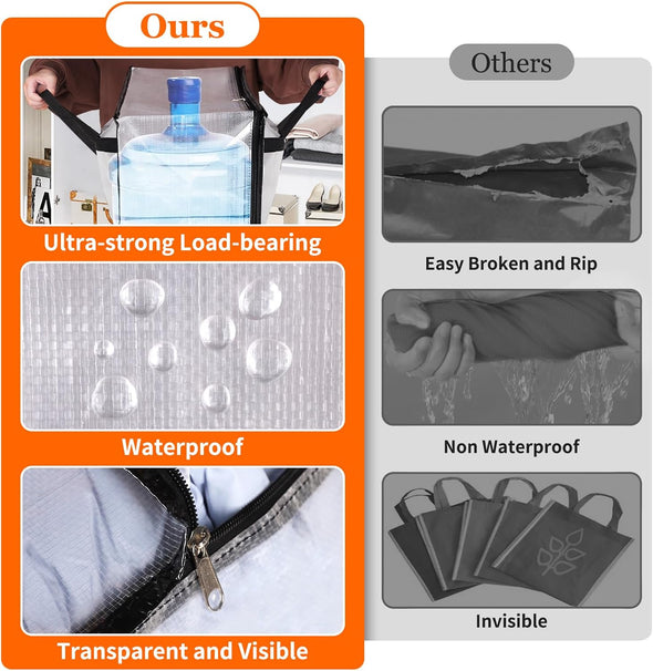 6 Pack Clear Storage Bags for Comforter, Clothes & Bedding, Plastic Blanket Storage with Zipper and Handle, Moving Bags, Closet Organizer and Under-Bed Storage (40L)