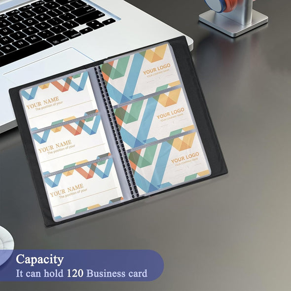 ZUFECY Business Card Organizer Business Card Holder Book, Portable Business Card Binder File Sleeve Storage, Business Card Holders,120 Cards