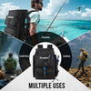 PLUSINNO Fishing Backpack with Rod Holder, 42L Water-Resistant Fishing Gear Tackle Box Backpack, Fishing Tackle Bag for Men
