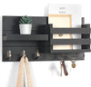 Mail Organizer for Wall Mount – Key Holder with Shelf Includes Letter Holder and Hooks for Coats, Dog Leashes – Rustic Wood with Flush Mounting Hardware (16.5” X 8.7” X 3.5”)