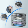 Supeasy 5 Trays Paper Organizer Letter Tray with Handle-Mesh Desk File Organizer, Paper Sorter Desk Organizer for Office, Home or School