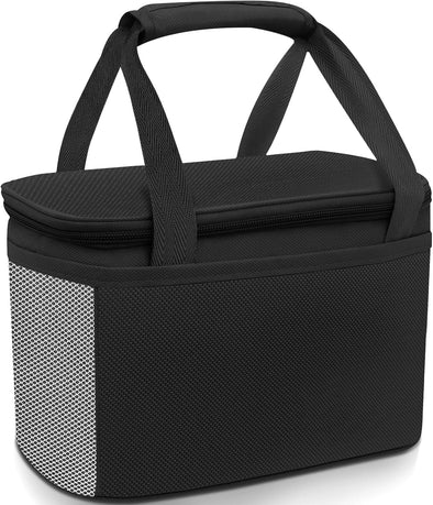 Reusable Lunch Box Lunch Bag for Women Men Insulated Lunch Bag Women Lunch Cooler Tote Bags for Office Work Picnic Outdoor Travel, Black