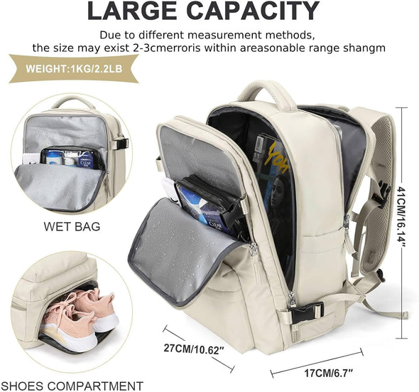 WONHOX Large Travel Backpack Carry on Flight Approved Laptop Work Business Backpack for Women Men Mochila De Viaje