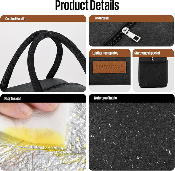 Lunch Bag Women/Men Lunch Box Women/Men (Black)