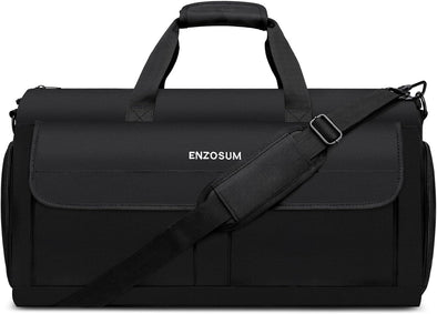 Garment Bags for Travel Large Suit Bag for Men Carry on Garment Bag Convertible Garment Duffle Bag with Shoes Compartment,2 in 1 Hanging Dress Suitcase Suit Travel Bags,Black