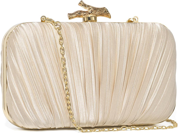 Clutch Purses for Women Evening/Wedding Chic Woven Bag Formal PU Leather Purse Designer Handbags for Women