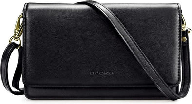 Nuoku Crossbody Bag for Women Cellphone Little Purse with Credit Card Slots Lightweight Leather Wristlet Wallet
