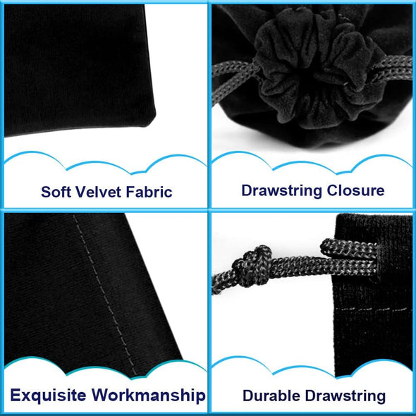 Shintop 10Pcs Velvet Drawstring Bags Wedding Gift Bags Velvet Cloth Jewelry Pouches (Black)