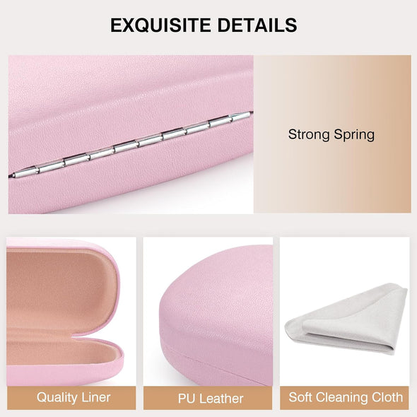 Marvolia Glasses Case Hard Shell - PU Leather Eyeglass Cases Eyeglasses Case for Sunglasses Eye Glasses Cases