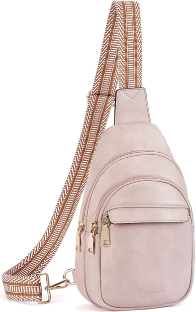BOSTANTEN Small Sling Bag for Women Leather Crossbody Bags Fanny Pack Chest Bag for Travel