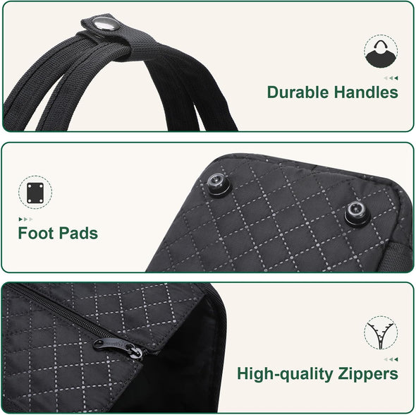 Pecute Dog Purse Carrier, Dog Carrier with Pockets for Small Dogs, Fits Dogs 5.5 Lbs to 11 Lbs, Lightweight Dog and Puppies Tote Bag Carrier, Outing, Travel, Vet, Black
