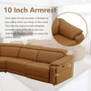 SIENWIEY Power Reclining Leather Sectional Sofa with Console/Cup Holders/USB port/Headrests