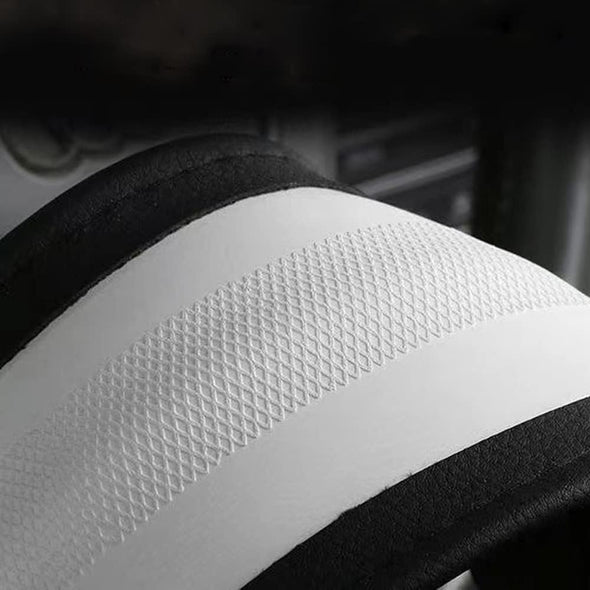 LKWLIKEI Nappa Leather Ultra-Thin Steering Wheel Cover, for Tesla Model 3/Y Steering Wheel Cover, Non-Slip Design and Interior Modification of Car Accessories (Black)