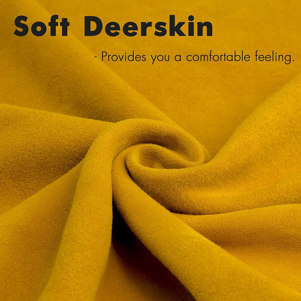 Kids Work Gloves Age 2-14, Extra Soft Deerskin Suede, Durable, Flexible Toddler Youth Genuine Leather Gloves for Kids Yard Work, Working, Gardening (Small, Yellow, 2-4 Years Old)