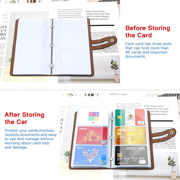 Padike RFID Credit Card Holder Business Card Organizer , with 96 Card Slots Credit Card Protector for Managing Your Different Cards to Prevent Loss or Damage (Black)