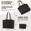 RAINSMORE Laptop Bag for Women 15.6 Inch Work Tote Bags Waterproof Computer Bags Leather Professional Laptop Purse Womens Laptop Briefcase Large Handbag for Office Teacher Travel, Black