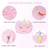 Yoweenton Unicorn Stuffed Animal Toy Storage Cover, Bean Bag Chair Cover