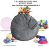Kisoy Corduroy Bean Bag Chair Cover, Stuffed Animal Storage Bean Bag Cover