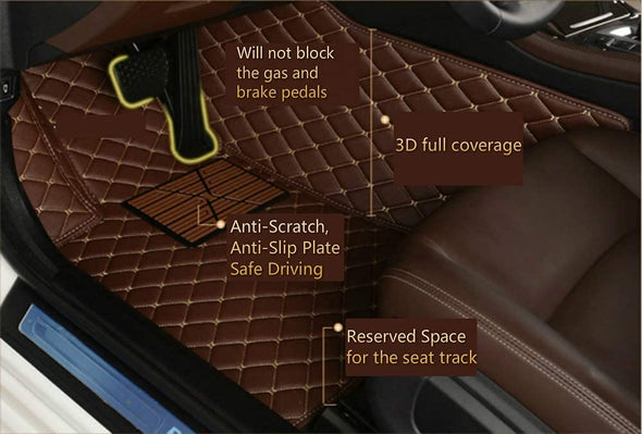 ZPXJSM Custom Making Car Non-Slip Leather Floor Mats for 95% Sedan SUV Sports Car