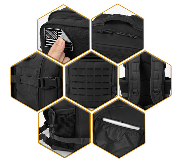 QT&QY 25L Tactical Backpack, Military Bug Out Bag