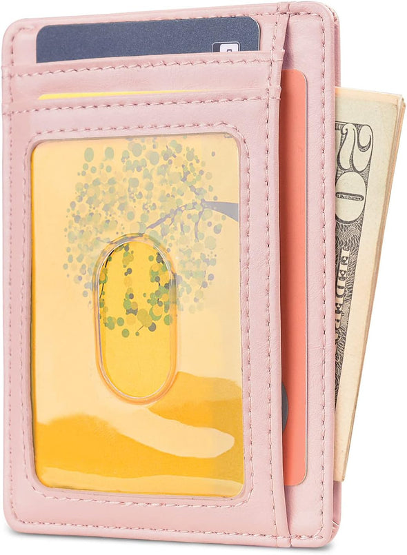 Buffway Slim Minimalist Front Pocket RFID Blocking Leather Wallets for Men and Women