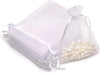 50PCS Premium Sheer Organza Gift Bags, 3X4 Inch Elegant Jewelry Pouches, Wedding Favors, Christmas Party Decorations, Bathroom Soaps & Makeup Wrapping Supplies (White)