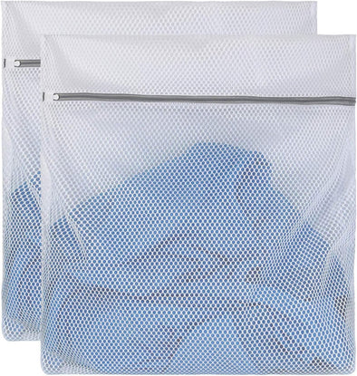 2 Xx-Large Honeycomb Delicates Bags for Washing Machine, 24 X 24 Inches Lingerie Bags for Laundry, Travel Storage Organize Bag for Cotton Clothes,Sheet, Shoes