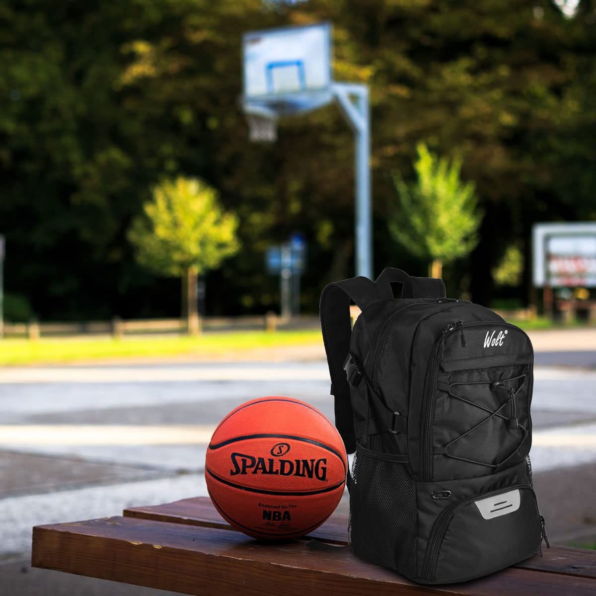 basketball travel bag backpack WOLT Basketball Backpack with Shoes Compartment for Basketball, Soccer, Volleyball, Swim, Gym, Travel