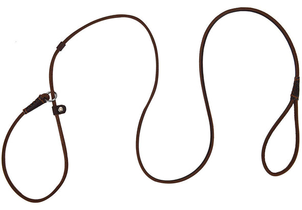 MoSANY Real Leather Slip Adjustable Dog Leash for Small Medium Dogs 5 ft x 1/5 inch