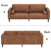 HIFIT Faux Leather Sofa with Upholstered Cushions & Pillows 3 Seat for Living Room Apartment Office, Brown 79”